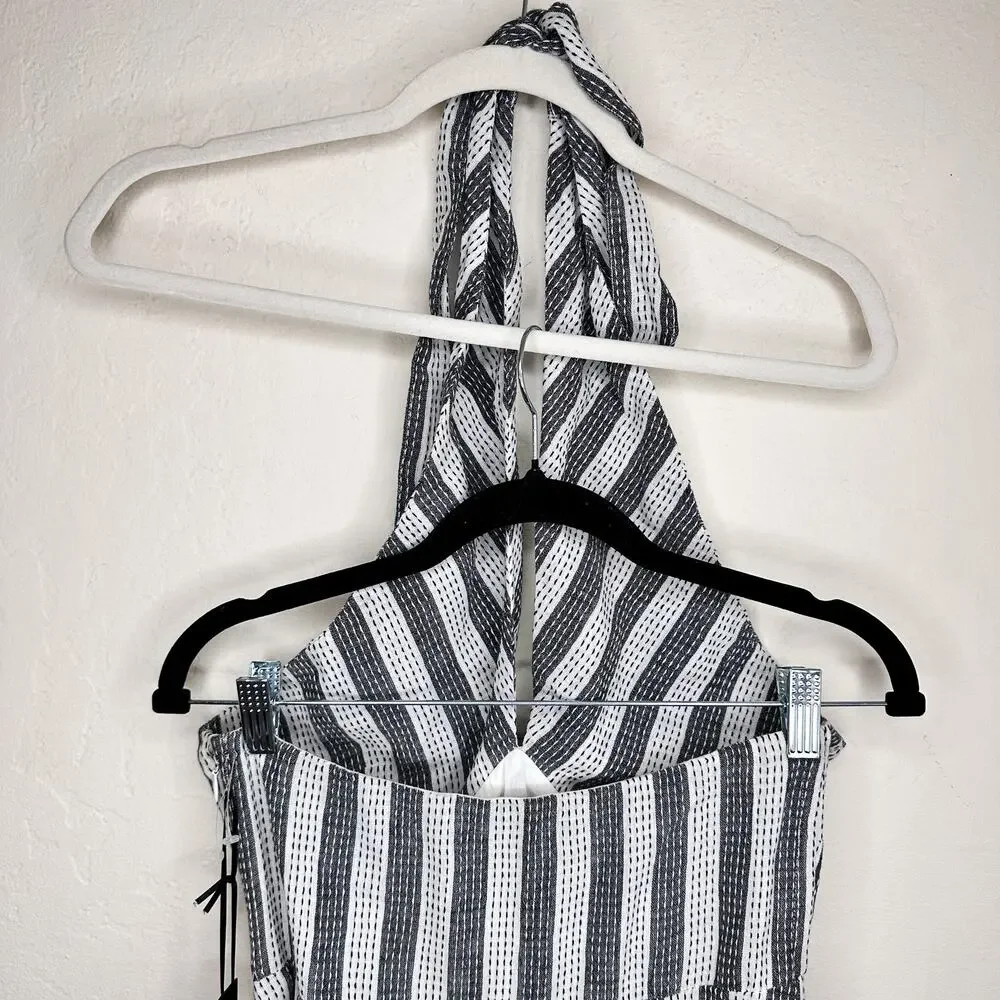 NWT House of Harlow x Revolve Amina White Black Embroidered Stripe Mini Dress Sm - Picture 10 of 13